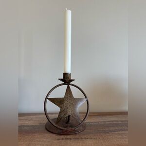 Rustic Handmade Star and Heart Candle Holder